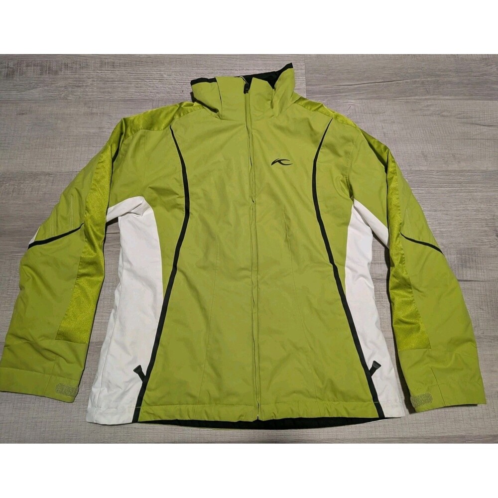 KJUS Full Zip Ski Snowboard Insulated Womens Jacket US Sz Large Lime Green
